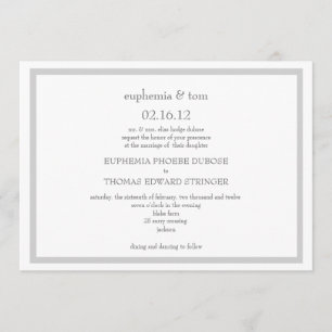 Grey and White Wedding Invitation
