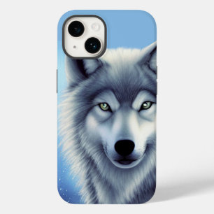 Grey and White Wolf Portrait  Case-Mate iPhone 14 Case