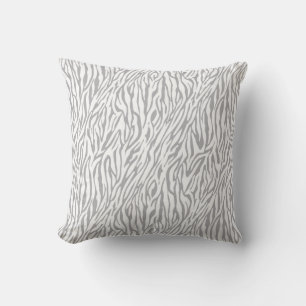Grey and White Zebra Print Cushion