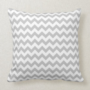Grey and White Zigzag Chevron Pattern Cushion