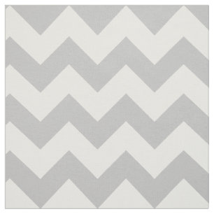 Grey and White Zigzag Chevron Pattern Fabric