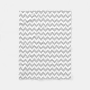 Grey and White Zigzag Chevron Pattern Fleece Blanket