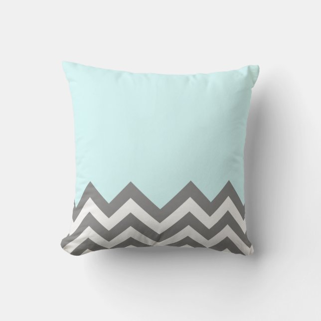Grey and White zigzag Pillow (Front)