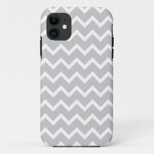 Grey and White Zigzag Stripes. iPhone 11 Case