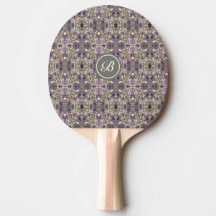 Grey and Yellow Abstract Ping Pong Paddle