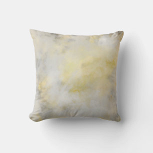 grey and yellow abstract watercolor design cushion
