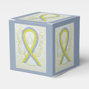 Grey and Yellow Awareness Ribbon Party Favour Box