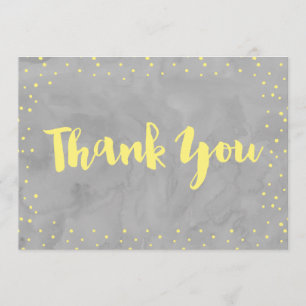 Grey and Yellow Baby Shower Thank You Card