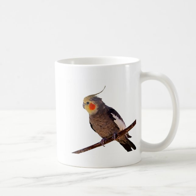 Grey and Yellow Cockatiel Pet Bird Colour Photo Coffee Mug (Right)