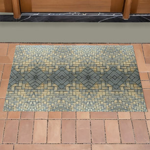 Grey and Yellow Mosaic Brick Doormat