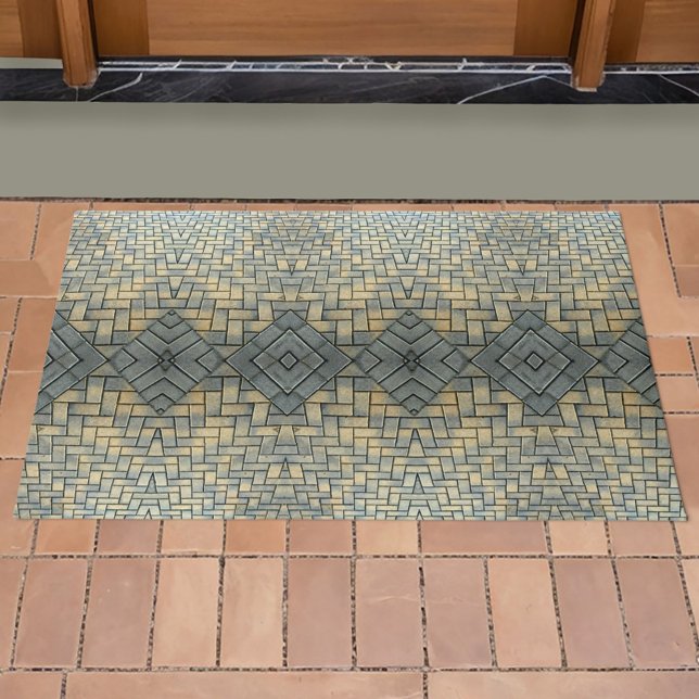 Grey and Yellow Mosaic Brick Doormat (Creator Uploaded)