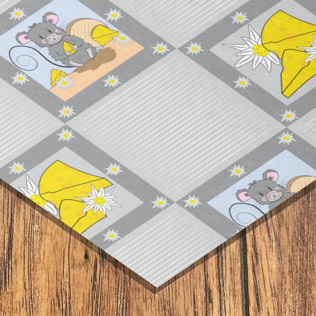 Grey and Yellow Mouse and Cheese Baby Shower  Tissue Paper (Creator Uploaded)