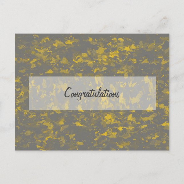 Grey and Yellow Paint Splashes Postcard (Front)