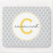 Grey and Yellow Quatrefoil Monogram