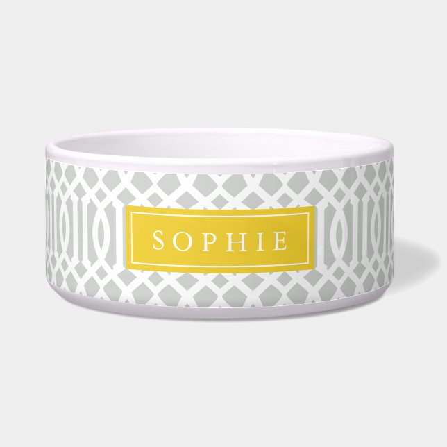 Grey and Yellow Trellis Monogram (Front)