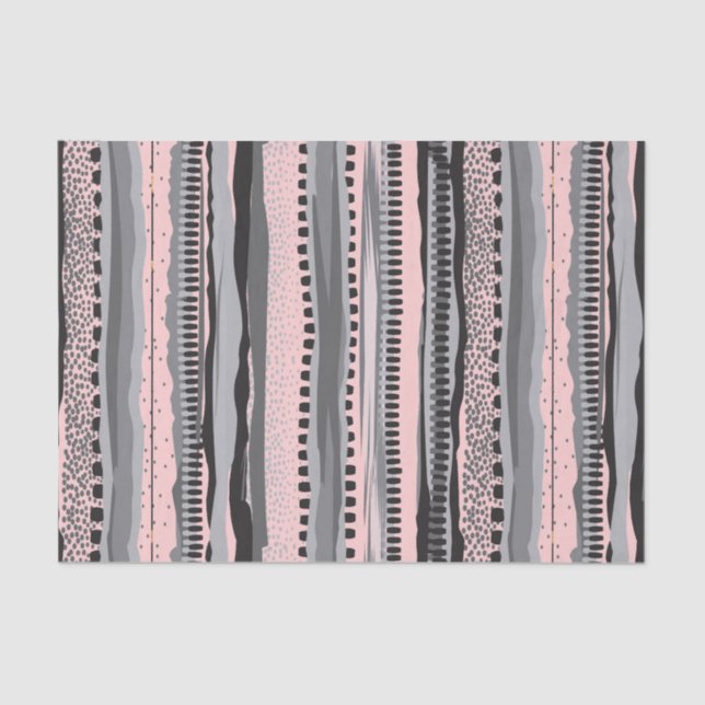 grey and yellow tribal geometric shapes pattern tissue paper (Front)