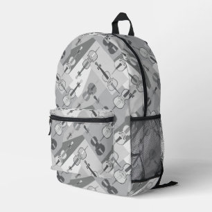Grey Angled Cellos Printed Backpack