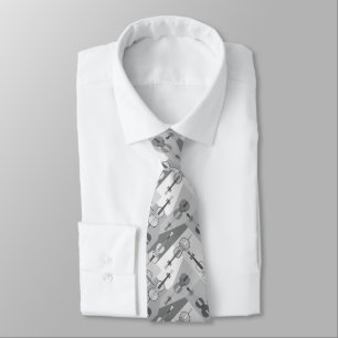 Grey Angled Cellos Tie