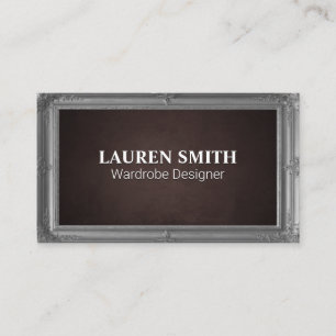 Grey Antique Frame Brown Texture Business Card
