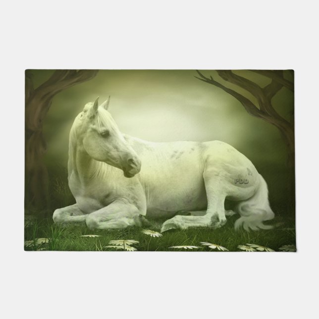 Grey Arabian Horse Doormat (Front)