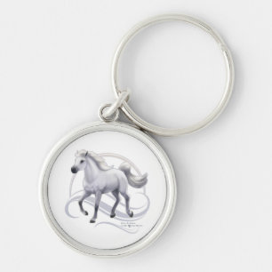 Grey Arabian Horse Key Ring
