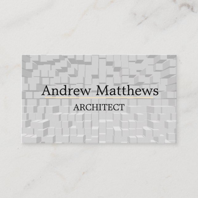 Grey Architect Home Construction Modern  Business Card (Front)