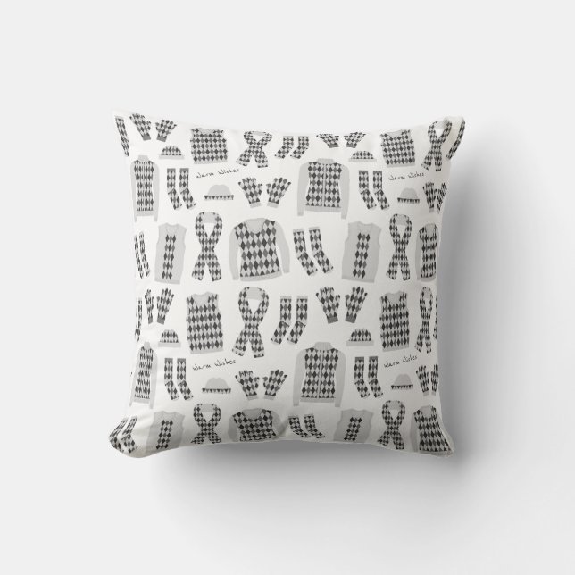 Grey Argyle Pattern Items Pillow (Front)