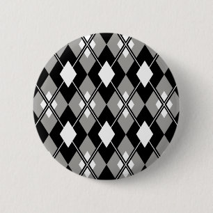 Grey Argyle Preppy Button