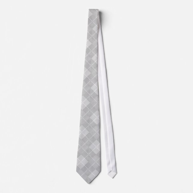 Grey Argyle Unique Design Tie (Front)