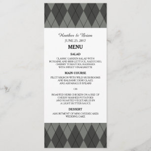 Grey Argyle Wedding Menu