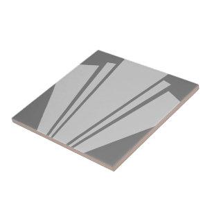 Grey Art Deco Design Ceramic Tile
