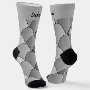 Grey Art Deco Design Socks