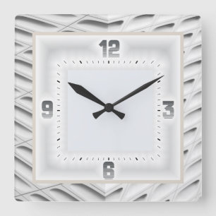 Grey Art Deco  Square Wall Clock