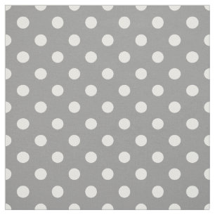 Grey Ash White Polka Dots Textile Fabric