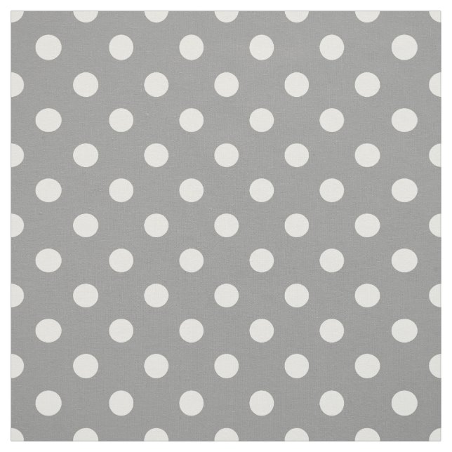 Grey Ash White Polka Dots Textile Fabric (Swatch)