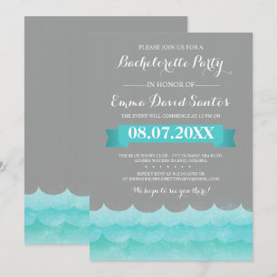Grey At Sea Bachelorette Party Invitation