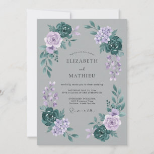 Grey Atmospheric Winter Wedding Invitation