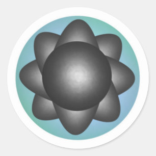 Grey atom classic round sticker