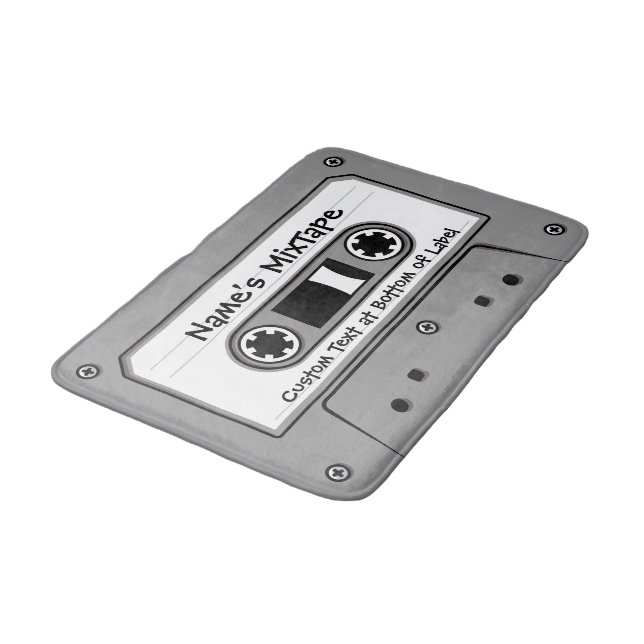 Grey Audio Cassette Tape Bath Mat (Angled)