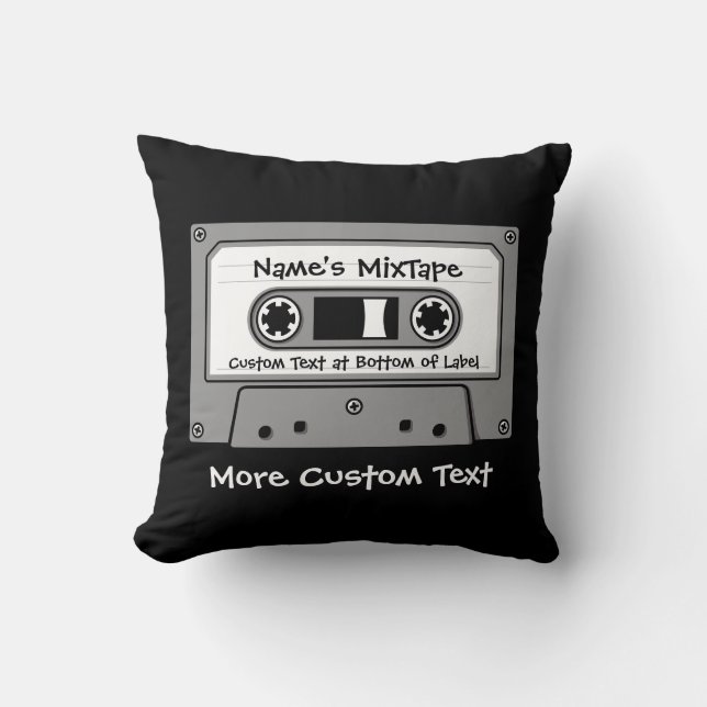 Grey Audio Cassette Tape Cushion (Front)