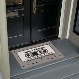 Grey Audio Cassette Tape Doormat