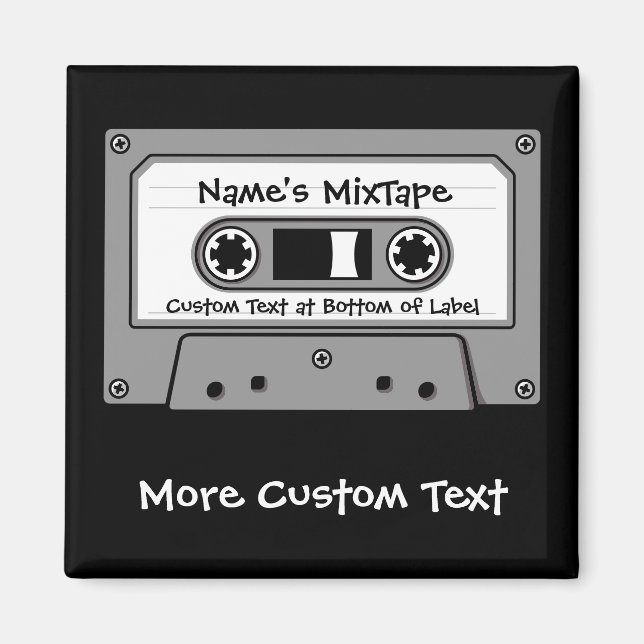 Grey Audio Cassette Tape Magnet (Front)