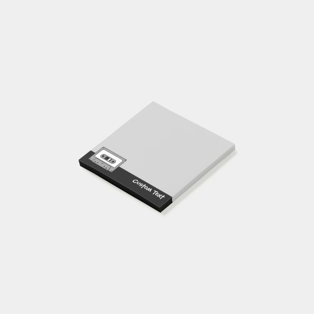 Grey Audio Cassette Tape Post-it Notes (Angled)