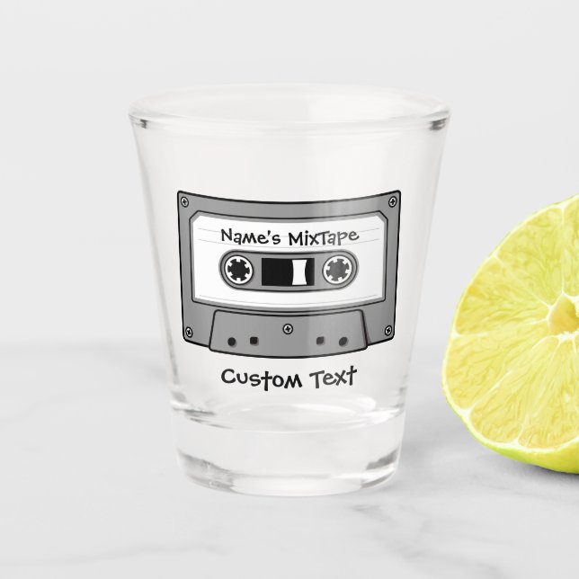 Grey Audio Cassette Tape Shot Glass (Front)