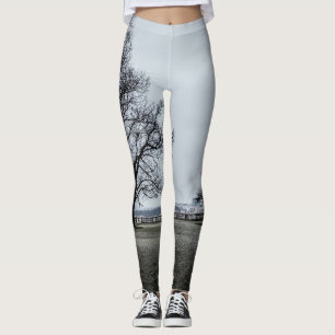 Grey autumn day in Prague Leggings