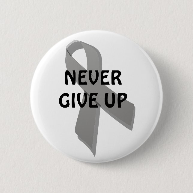 grey awareness ribbon 6 cm round badge (Front)