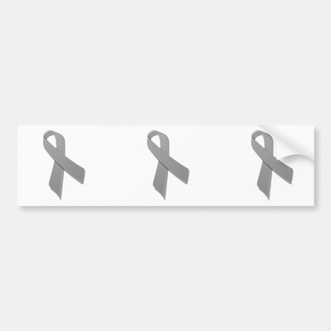 grey awareness ribbon bumper sticker (Front)