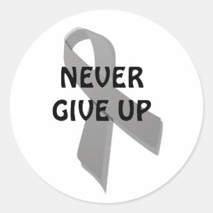 grey awareness ribbon classic round sticker