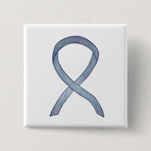 Grey Awareness Ribbon Custom Art Pins