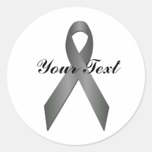 Grey Awareness Ribbon Sticker